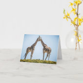 Romantisches Giraffe Couple-Portrait Karte (Gelbe Blume)