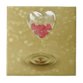 Romantisches Glasherzendesign Fliese (Vorderseite)