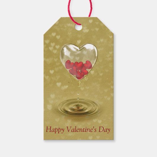 Romantisches Glasherzendesign Geschenkanhänger (Vorderseite)