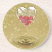 Romantisches Glasherzendesign Getränkeuntersetzer (Vorne)