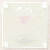 Romantisches Glasherzendesign Glasuntersetzer (Rückseite)