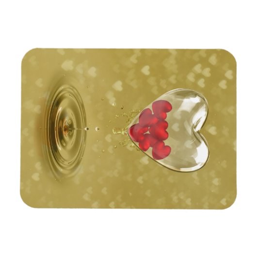 Romantisches Glasherzendesign Magnet (Horizontal)