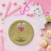 Romantisches Glasherzendesign Pappteller (Party)