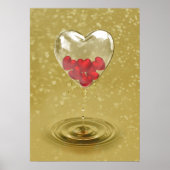 Romantisches Glasherzendesign Poster (Vorne)
