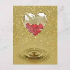 Romantisches Glasherzendesign Postkarte