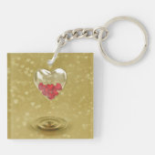 Romantisches Glasherzendesign Schlüsselanhänger (Rückseite)