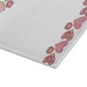 Romantisches Glasschneiden-Brett: Herzen und Rote Schneidebrett (Ecke)