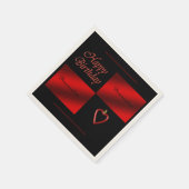 Romantisches Glück zum Geburtstag Red Black Person Serviette (Ecke)