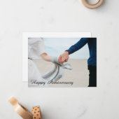 Romantisches glückliches Jubiläum - Paar Holding H Mitteilungskarte (Vorderseite/Rückseite Beispiel)