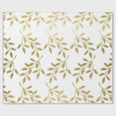 Romantisches Gold-Botanik-Blatt-Hochzeits-Geschenk Geschenkpapier (Flach)
