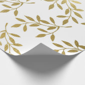 Romantisches Gold-Botanik-Blatt-Hochzeits-Geschenk Geschenkpapier (Ecke)