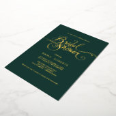 Romantisches Gold Foil & Emerald Brautparty Folieneinladung (Gedreht)