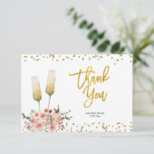 Romantisches Gold jubelt der Liebe Danke Karte (Stehend Vorderseite)