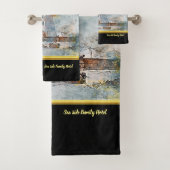 Romantisches Gold mit antikem nautischen Leuchttur Badhandtuch Set (Insitu)