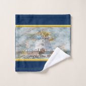 Romantisches Gold mit nautischer Küstenleuchte db Badhandtuch Set (Waschlappen)