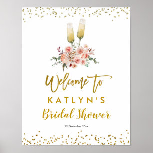 Romantisches Gold Prost auf die Liebe Willkommenss Poster