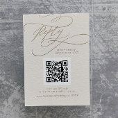 Romantisches Gold und Elfenbeinhochzeit - QR-Code- Begleitkarte