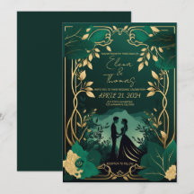 Romantisches Gold und Smaragdgrün