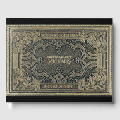 Romantisches Gold Vintag Look Gästebuch (Vorderseite)