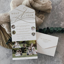 Romantisches Gold - Was für ein Jahr - Multi-Foto- All In One Einladung