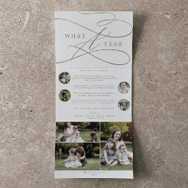 Romantisches Gold - Was für ein Jahr Weihnachten - Dreifach Gefaltete Urlaubskarte