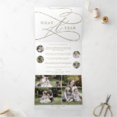 Romantisches Gold - Was für ein Jahr Weihnachten - Dreifach Gefaltete Urlaubskarte (Innenseite)