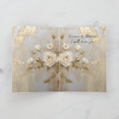 Romantisches Gold White Roses Forever Gedicht Karte (Innenseite)