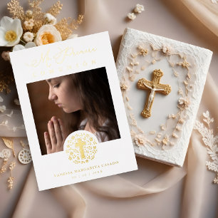 Romantisches Goldenes Blumenkraut Foto Folieneinladung