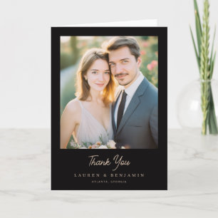 Romantisches goldenes elegantes Foto Dankeskarte