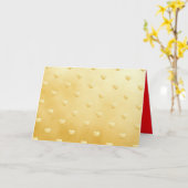 Romantisches Goldenes Herzmuster Karte (Gelbe Blume)