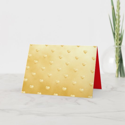 Romantisches Goldenes Herzmuster Karte (Vorderseite)
