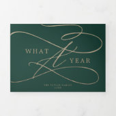 Romantisches goldgrün - Was für ein Jahr Multi-Fot Dreifach Gefaltete Urlaubskarte (Cover)