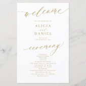 Romantisches Goldtypografie-Hochzeitsprogramm (Vorderseite)