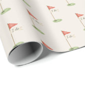 Romantisches Golf-Flag "Ich tue es" Golf-Hochzeit Geschenkpapier (Rolleneckpunkt)