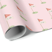Romantisches Golf "Ich will" Golf-Hochzeits-Rosa Geschenkpapier (Rolleneckpunkt)