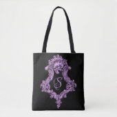 Romantisches Goth-Pink-Monogramm Tasche (Vorderseite)