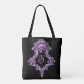 Romantisches Goth-Pink-Monogramm Tasche (Rückseite)