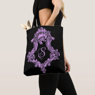 Romantisches Goth-Pink-Monogramm Tasche