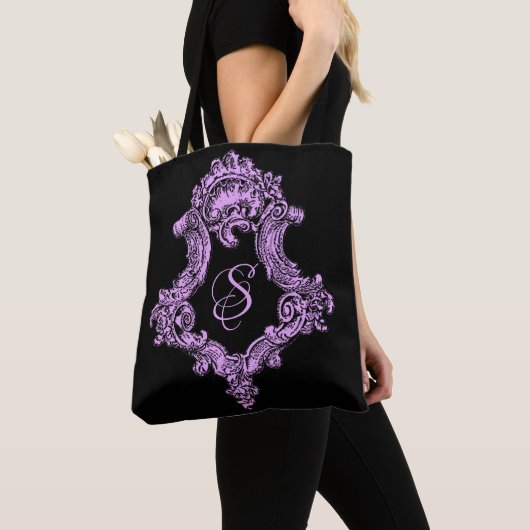 Romantisches Goth-Pink-Monogramm Tasche (Von Nahem)