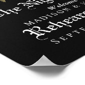 Romantisches Gothic Raven Wedding Probe Dinner Poster (Ecke)