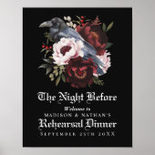 Romantisches Gothic Raven Wedding Probe Dinner Poster (Vorne)