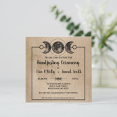 Romantisches Gotisches Handfeuerwerk Hochzeitsmagi Einladung (Stehend Vorderseite)