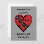 Romantisches gotisches mittelalterliches rotes Her Ankündigungspostkarte (Vorne/Hinten)