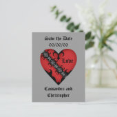 Romantisches gotisches mittelalterliches rotes Her Ankündigungspostkarte (Stehend Vorderseite)