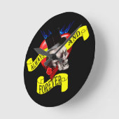 Romantisches gotisches Schädelvalentines-Liebeherz Runde Wanduhr (Winkel)