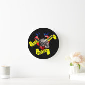 Romantisches gotisches Schädelvalentines-Liebeherz Runde Wanduhr (Zuhause)