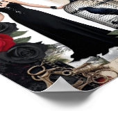 Romantisches Gotisches Vintages Elegantes Poster (Ecke)