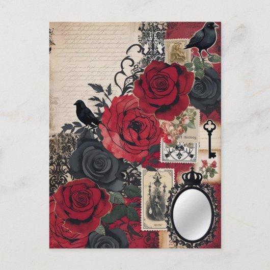 Romantisches Gotisches Vintages Elegantes Postkarte (Vorderseite)