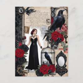 Romantisches Gotisches Vintages Elegantes Postkarte