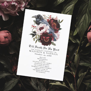 Romantisches gotisches Wasserfarben-Raben-Hochzeit Programm